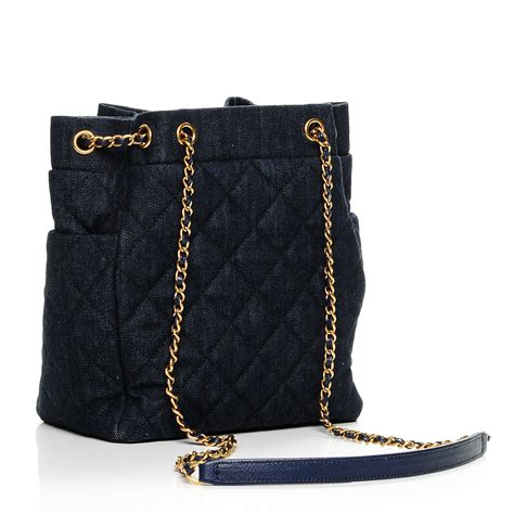 chanel washed denim bag